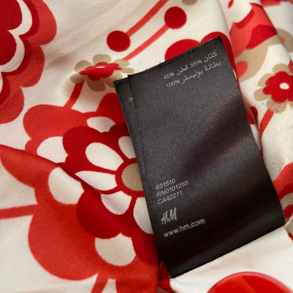 H&M red light trench coat lined 3/4 sleeves - Picture 6 of 6